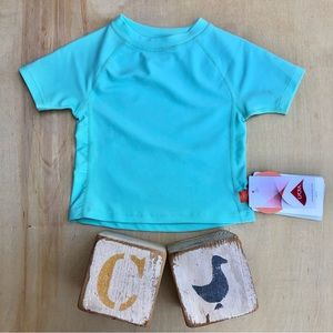 Lassig Boys Baby Aqua Short Sleeve Swim Rashguard Shirt size 6 months